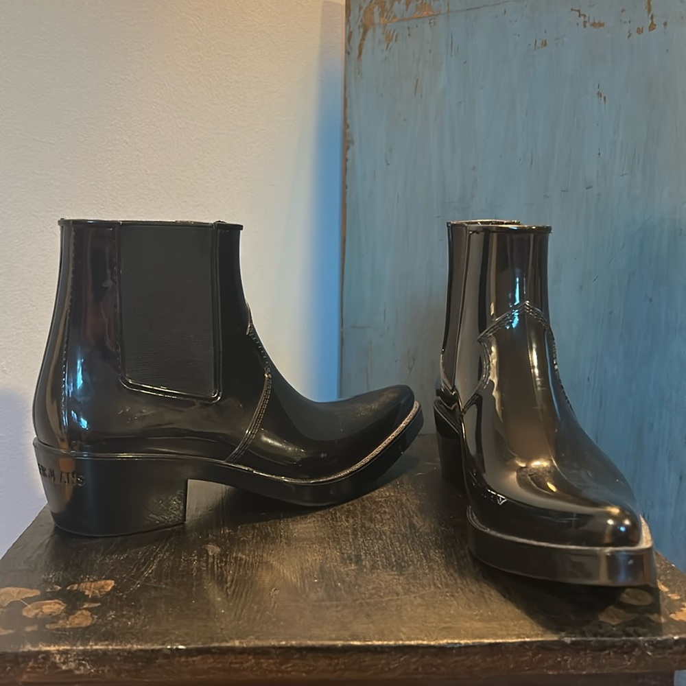 Calvin Klein Jeans Black Rubber Cowboy Rain Boots